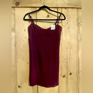 Elegant Burgundy Spaghetti Strap Dress